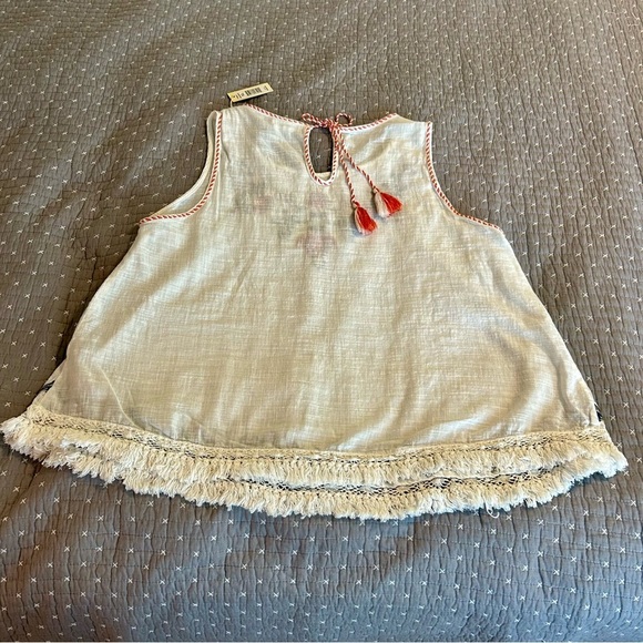 Max Studio Cotton Embroidered Top XL Cream $98 - Picture 2 of 7
